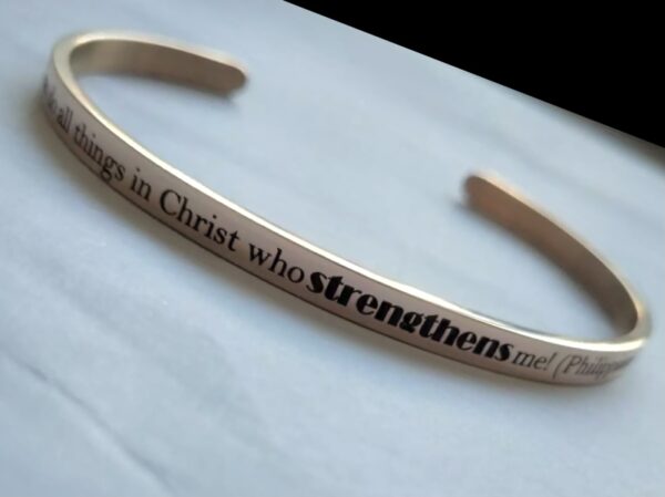 I can do all things in Christ who strengthens me!  (Philippians 4:13) Rose Gold