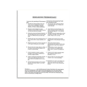 Renouncing Free Masonry