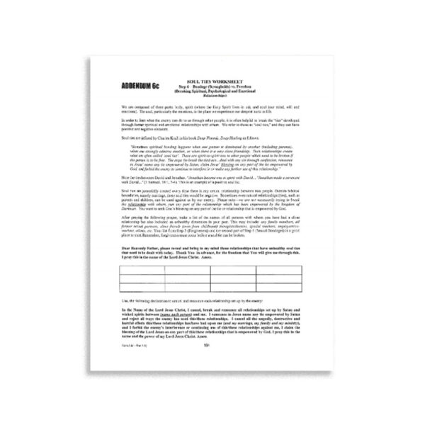 Soul Ties Worksheet
